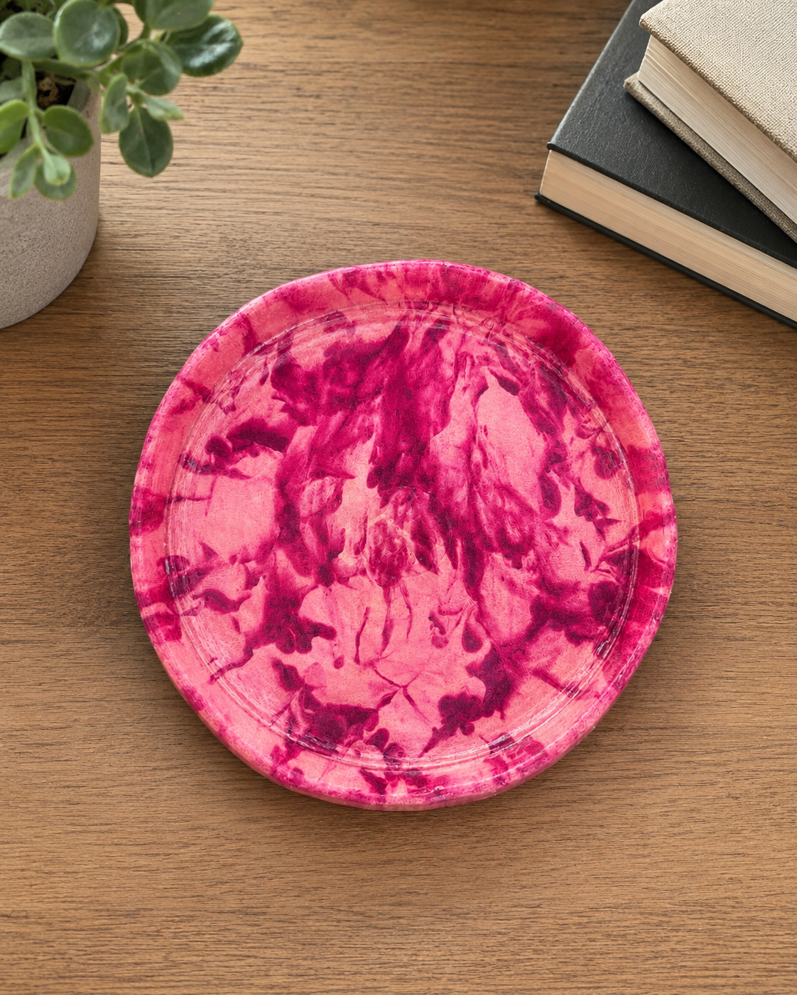 Pink Tie-Dye Valet Tray – 5” Round