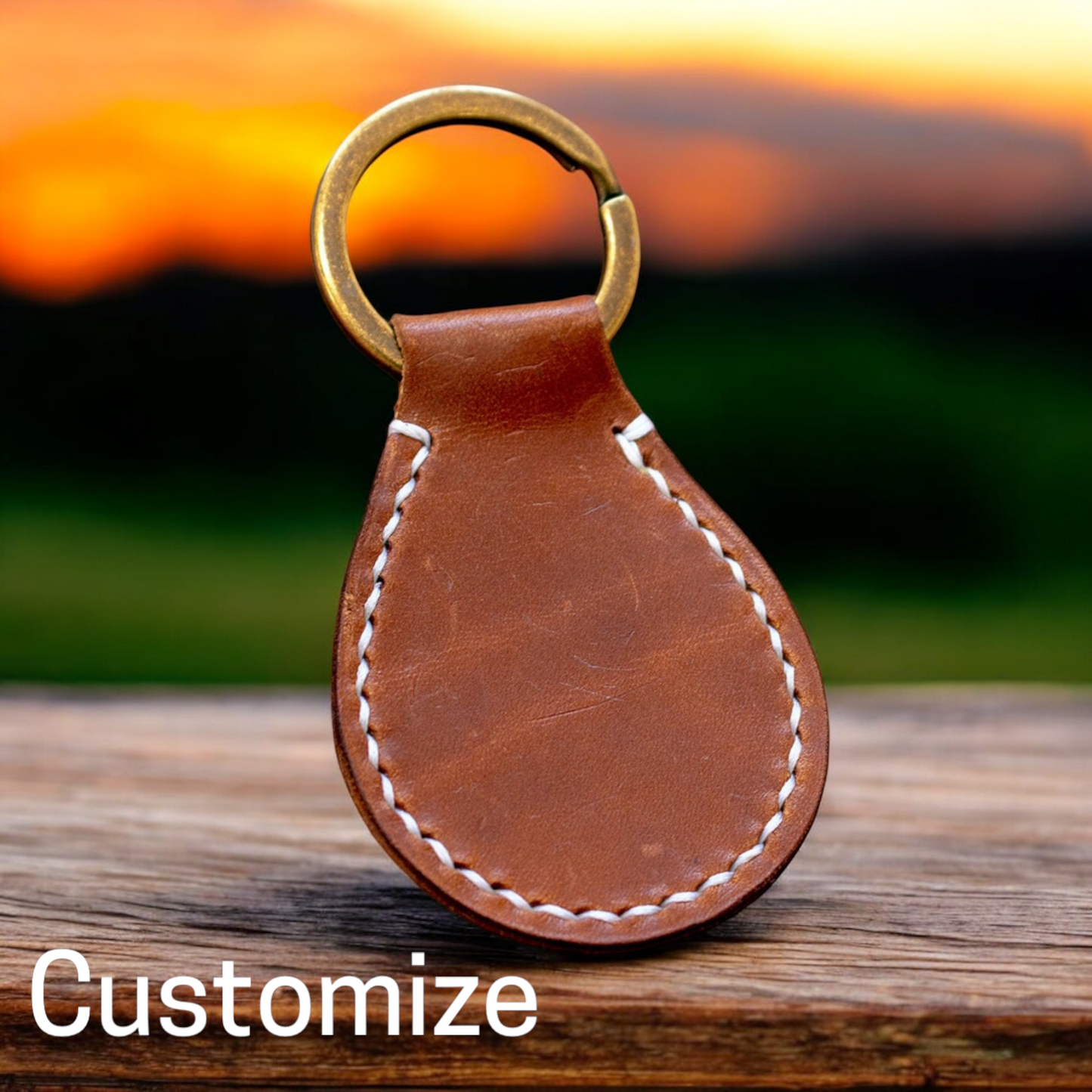 Customizable Leather Key Tag