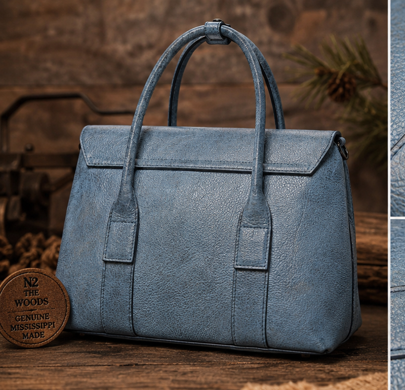 Western Crunch Leather Satchel Purse