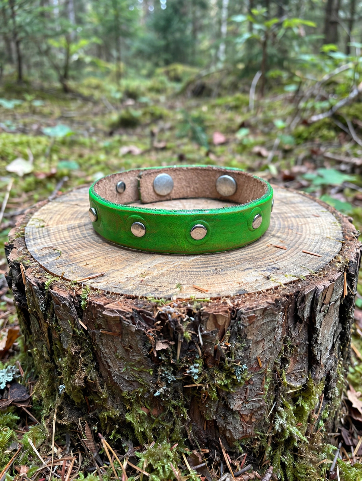 Lime Green Leather Bracelet