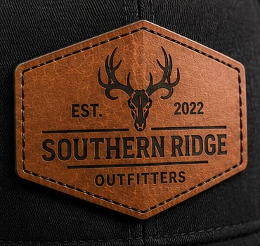 Custom Leather Hat Patch | Personalized Engraved Hat Patch
