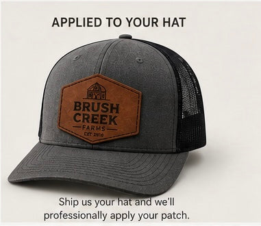 Custom Leather Hat Patch | Personalized Engraved Hat Patch