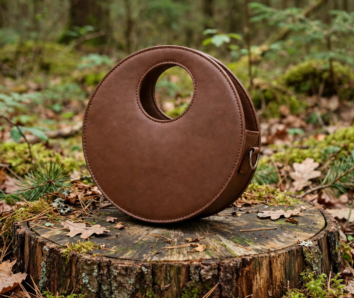 Handcrafted Leather Round Bag