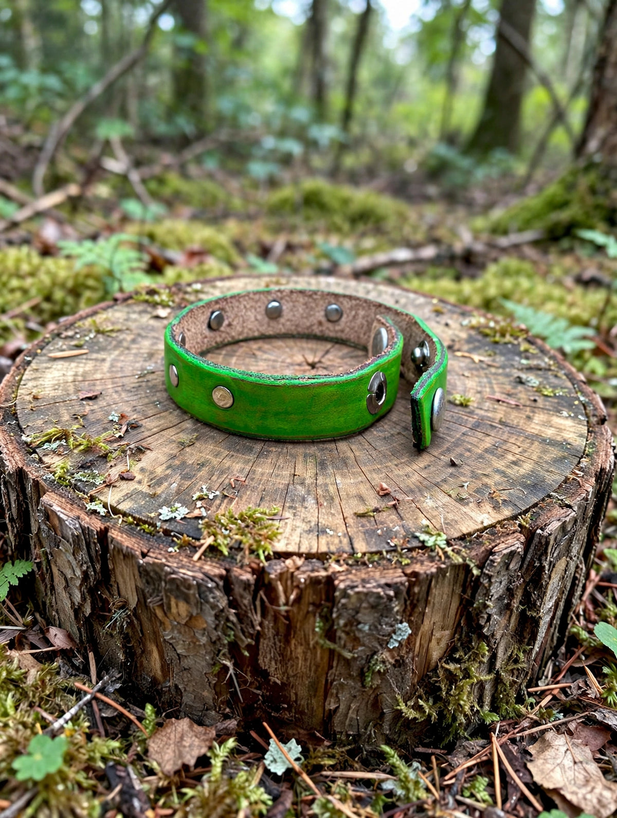 Lime Green Leather Bracelet
