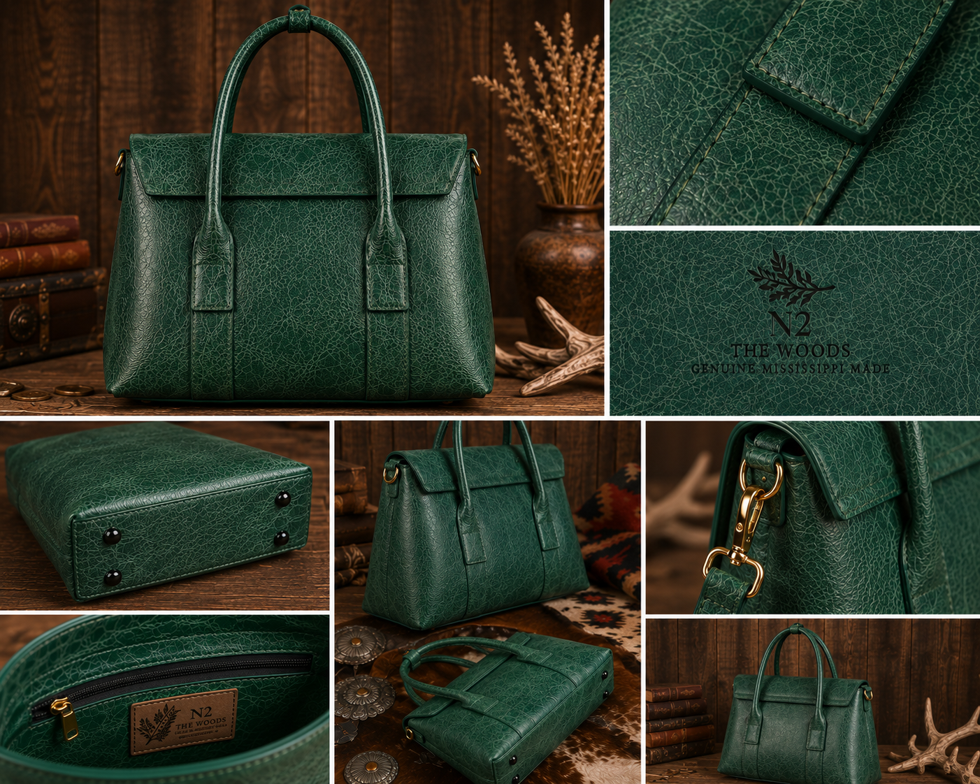 Western Crunch Leather Satchel Purse