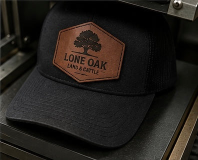 Custom Leather Hat Patch | Personalized Engraved Hat Patch