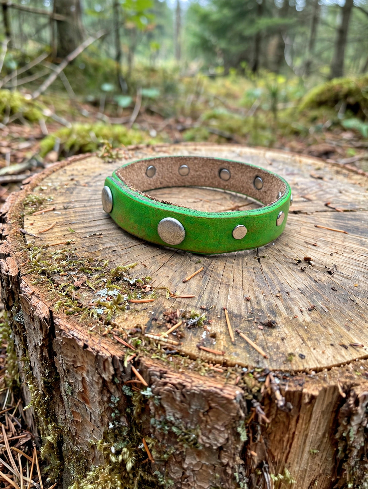 Lime Green Leather Bracelet