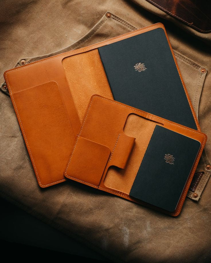 Handcrafted Leather Journal – Rustic Refillable Notebook (Field Notes or A5 Size)