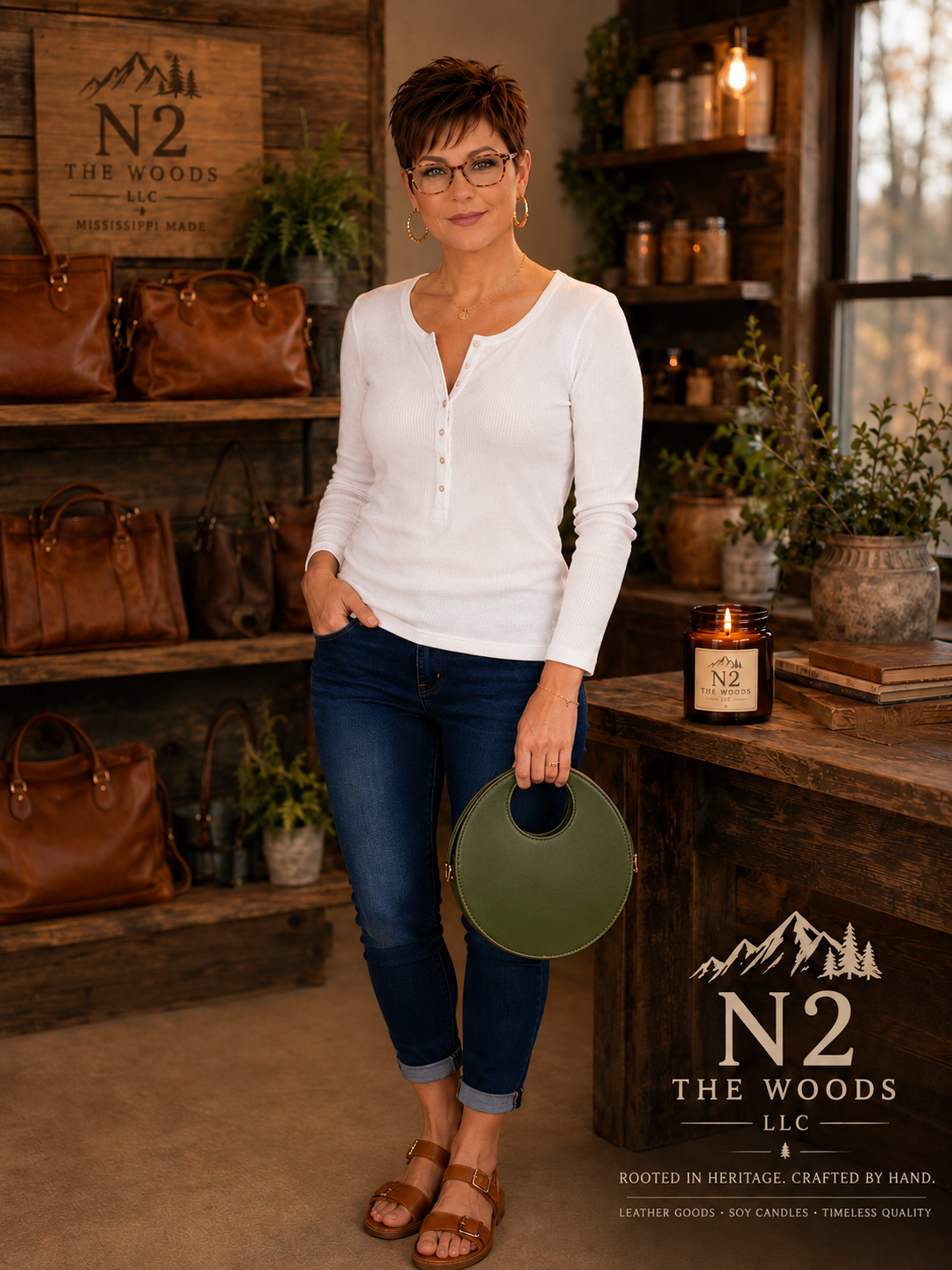 Handcrafted Leather Round Bag