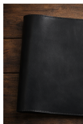 Handcrafted Black Leather A5 Journal Cover — Timeless, Minimal, and Built to Last