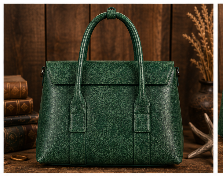 Western Crunch Leather Satchel Purse