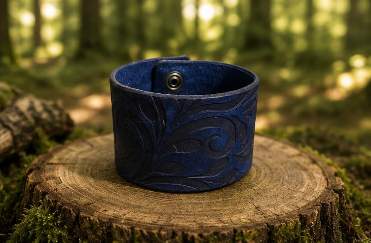 Handcrafted Leather Cuff Bracelet – Engraved
