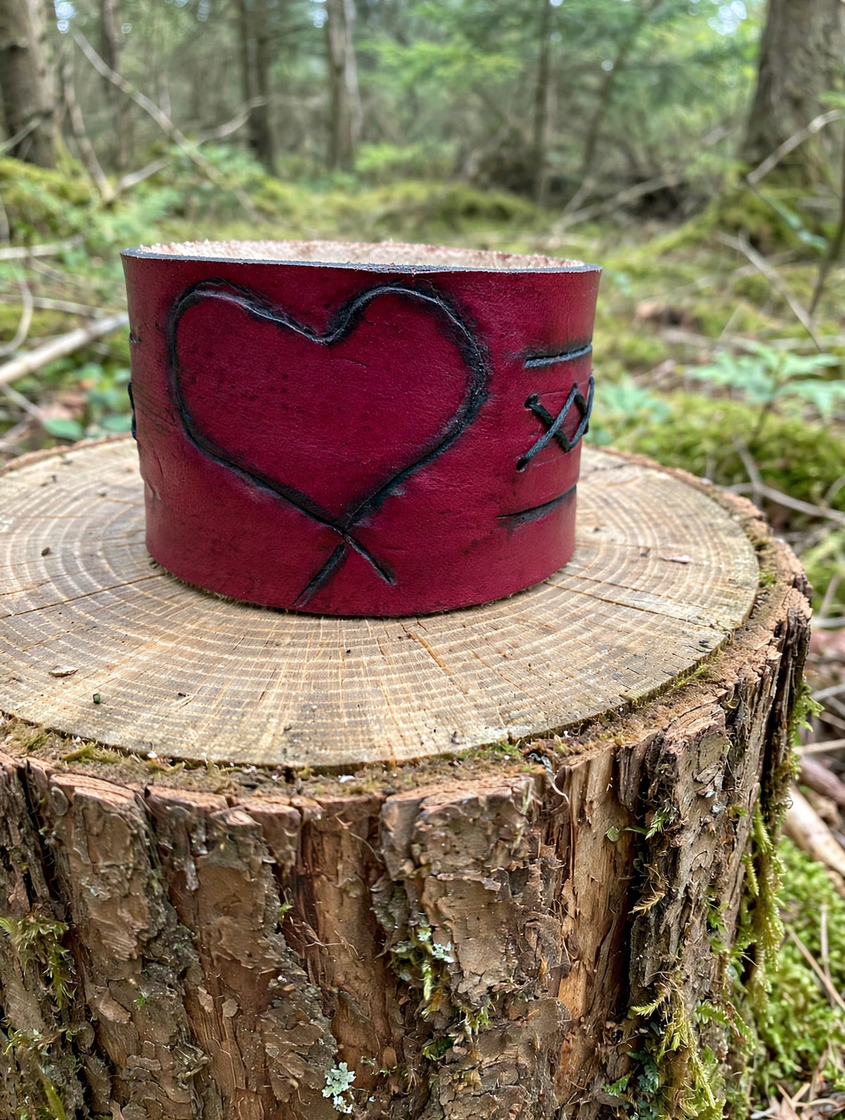 Handcrafted Leather Cuff Bracelet – Engraved