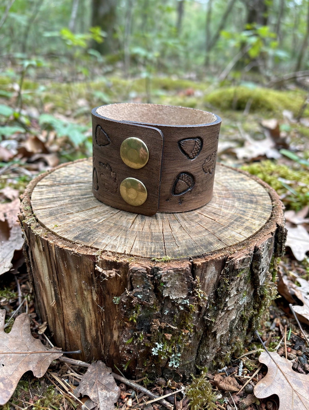 Handcrafted Leather Cuff Bracelet – Engraved