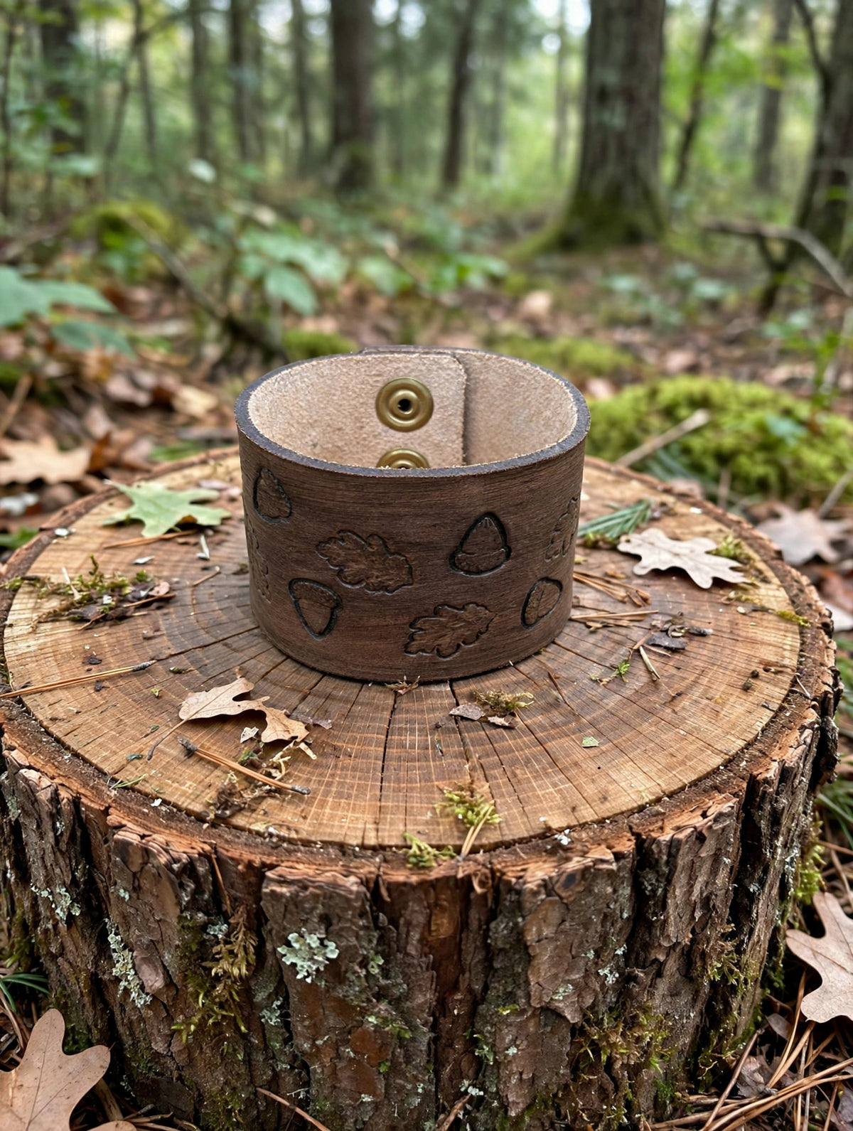 Handcrafted Leather Cuff Bracelet – Engraved