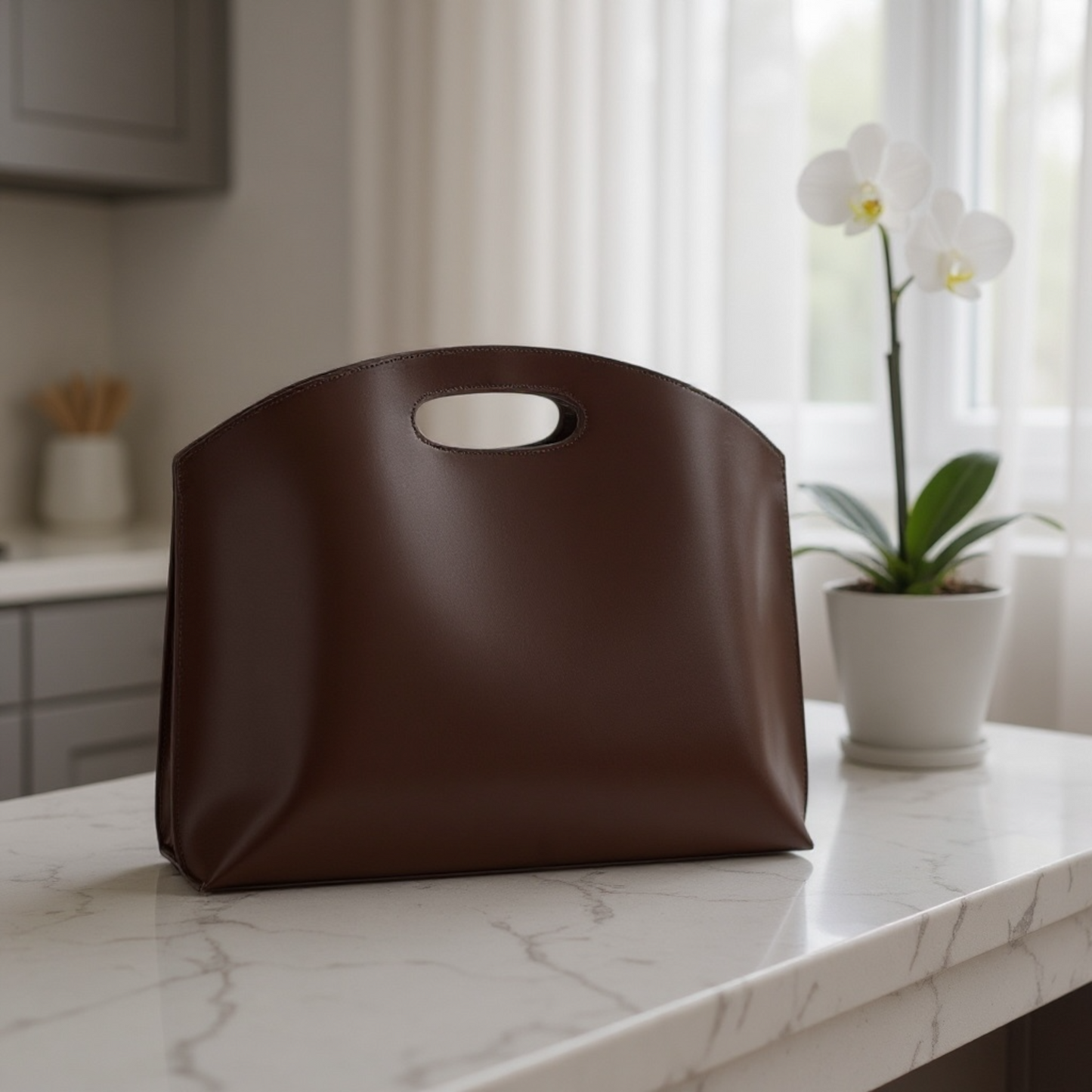 Sleek Leather Laptop Bag – Minimalist Laptop Tote for Work & Travel