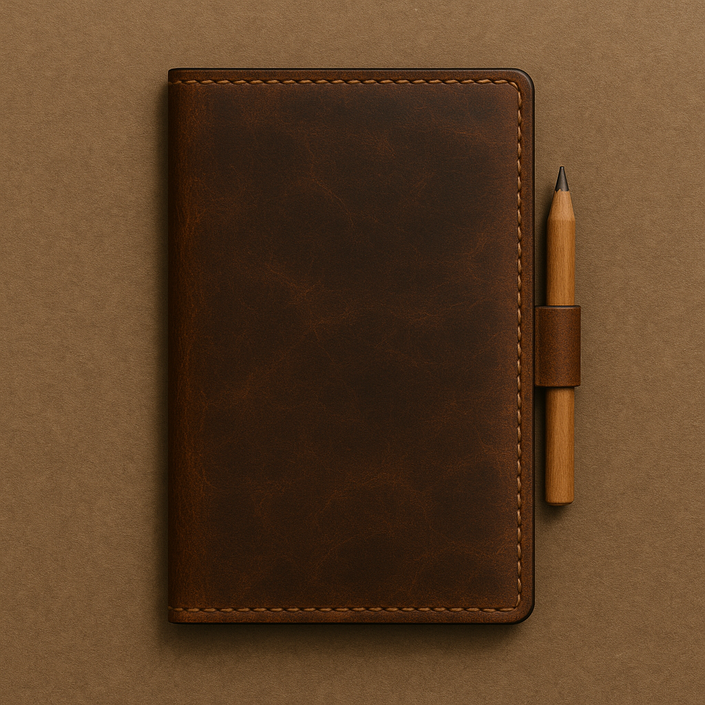 Rustic Leather Golf Score Card Holder with Pencil Loop – Premium Handmade Gift