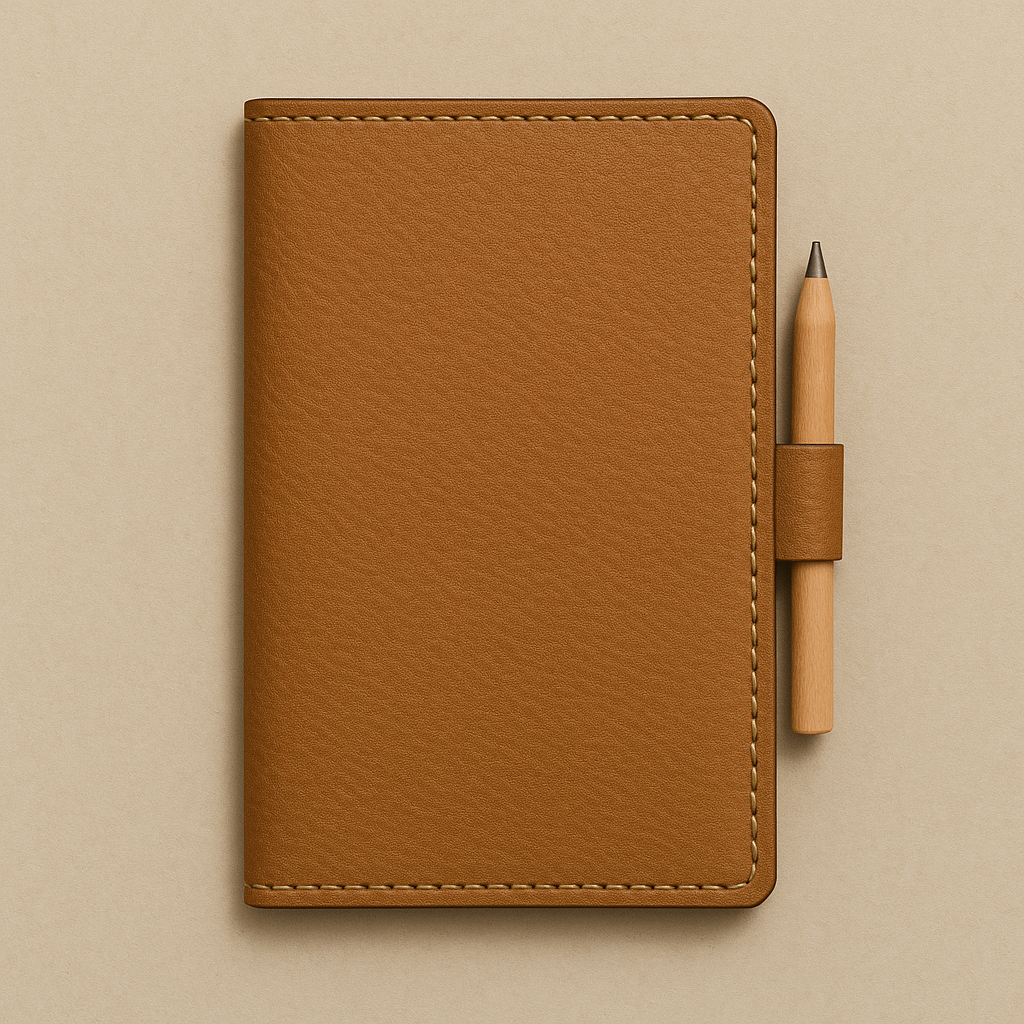 Rustic Leather Golf Score Card Holder with Pencil Loop – Premium Handmade Gift