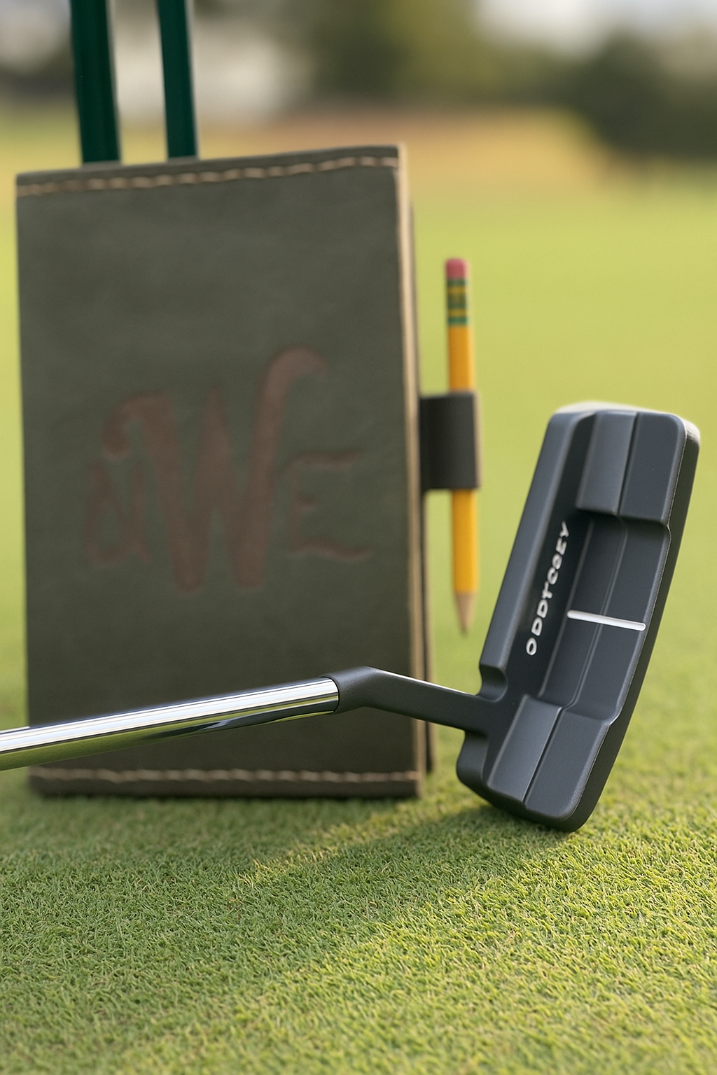 Rustic Leather Golf Score Card Holder with Pencil Loop – Premium Handmade Gift