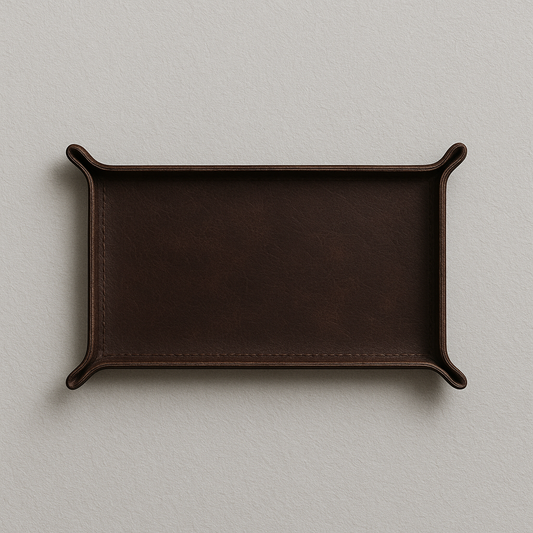 Dark Brown Leather Valet Tray – 4x8