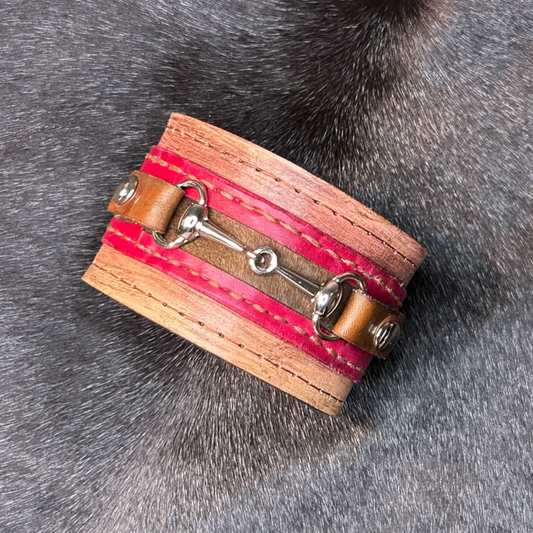 Handmade Leather Snaffle Bit Cuff Bracelet
