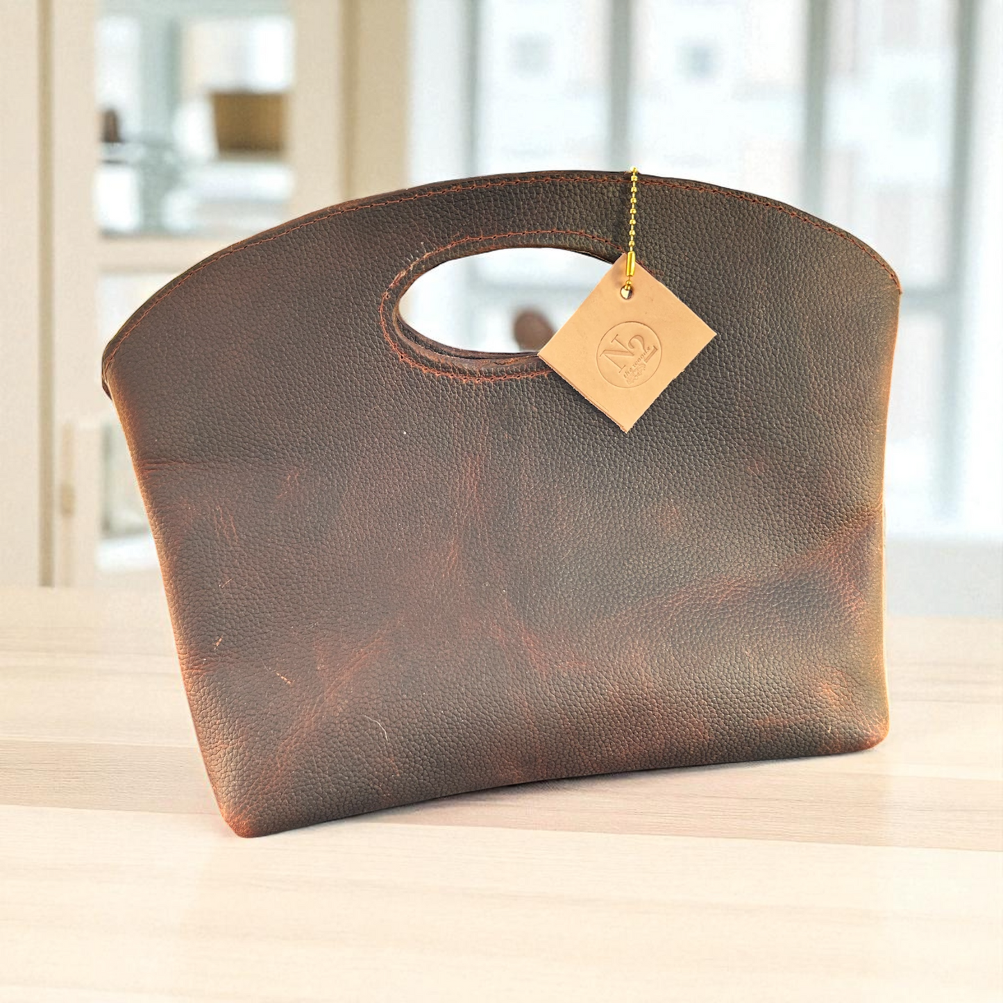 Handcrafted Leather Tote – Rustic Brown